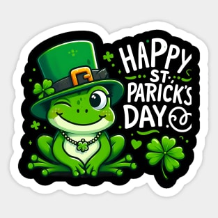 St Patricks Day Frog Face Saint Pattys Paddys Men Women Kids Sticker